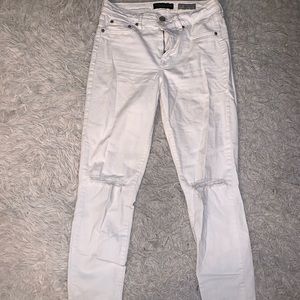 White ripped jeans